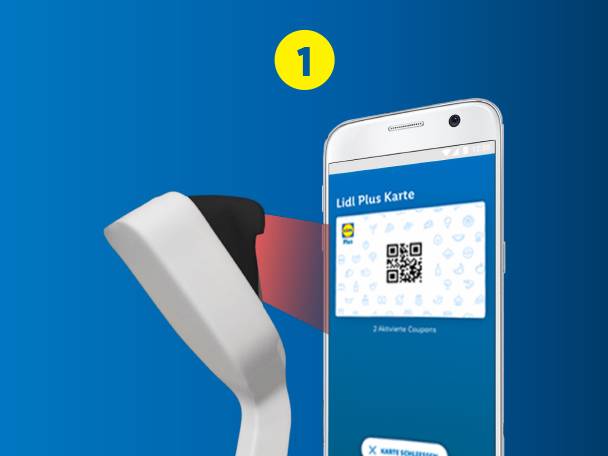 1. Scanne deine Lidl Plus-App an der Kasse