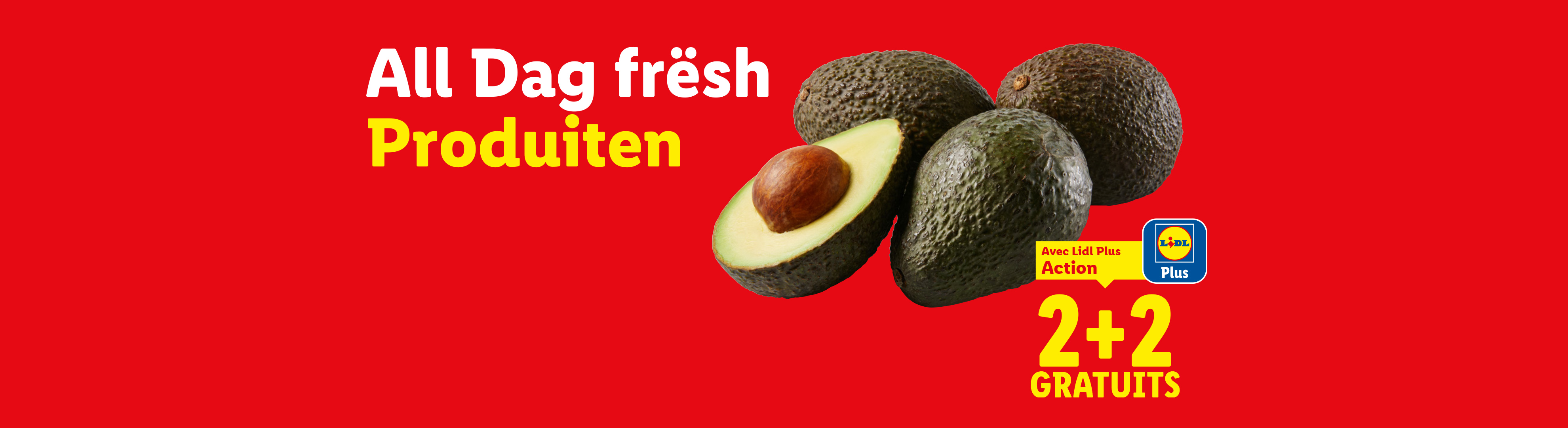 Avocats frais avec une offre 2+2 gratuits.