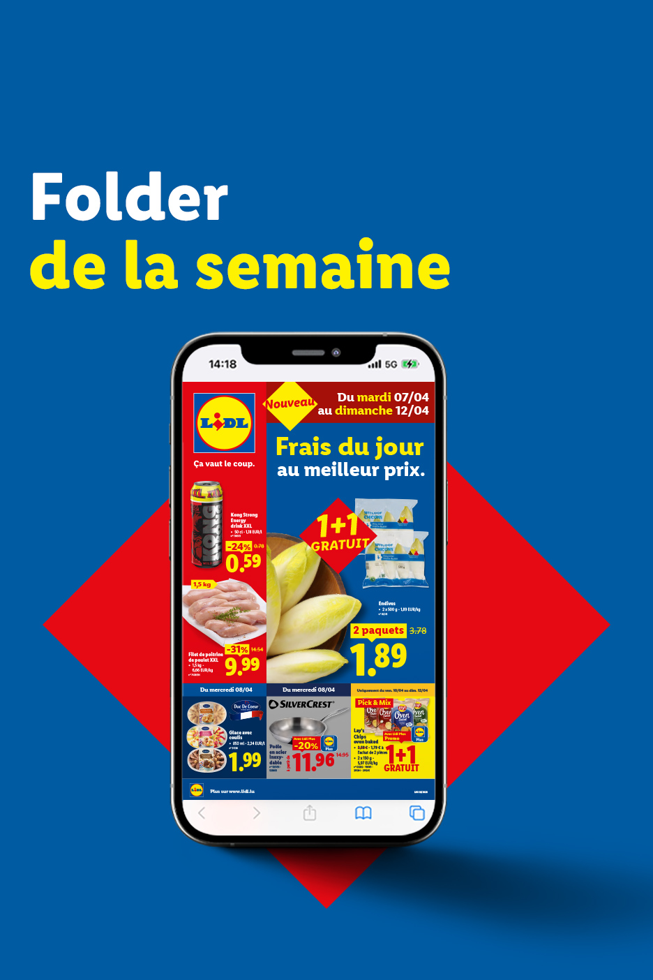 Publicité pour les offres de la semaine, avec des produits frais et des promotions.