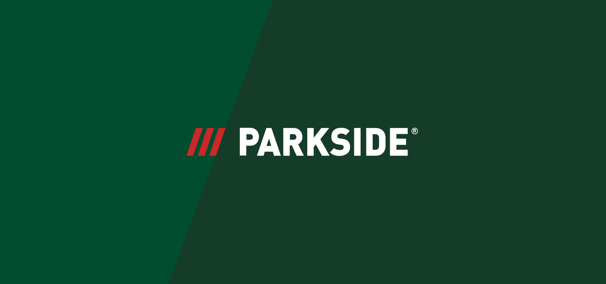 Logo Parkside sur fond vert foncé.